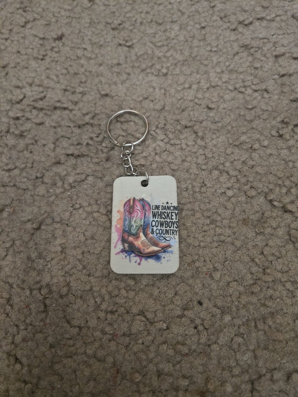 Handmade country western keychain – Line Dancing • Whiskey • Cowboys Charm Key12 - Picture 3 of 3